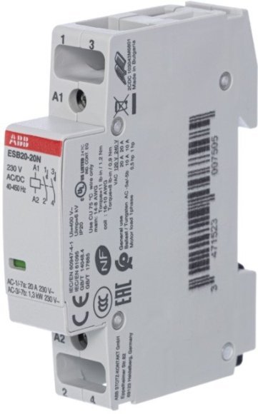Модульный контактор ABB ESB20 2НО 20А 230В AC/DC, 1SBE121111R0620 в Волгограде