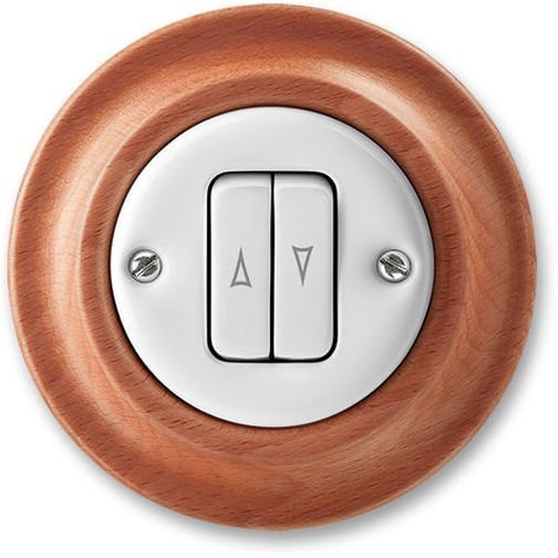 Выключатель для жалюзи 2-клавишный ABB DECENTO, скрытый монтаж, белый фарфор / вишня, 2CHK598834C4052 в Волгограде