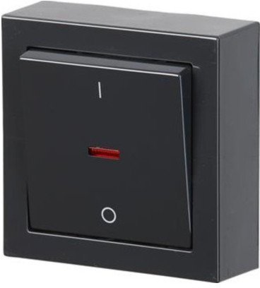 Выключатель 1-клавишный ABB IMPRESSIVO с подсветкой, открытый монтаж, антрацит, 2TKA00001841 в Волгограде