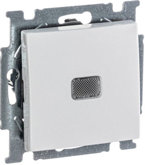 Выключатель 1-клавишный ABB BASIC55 с подсветкой, скрытый монтаж, альпийский белый, 2CKA001012A2153 в Волгограде